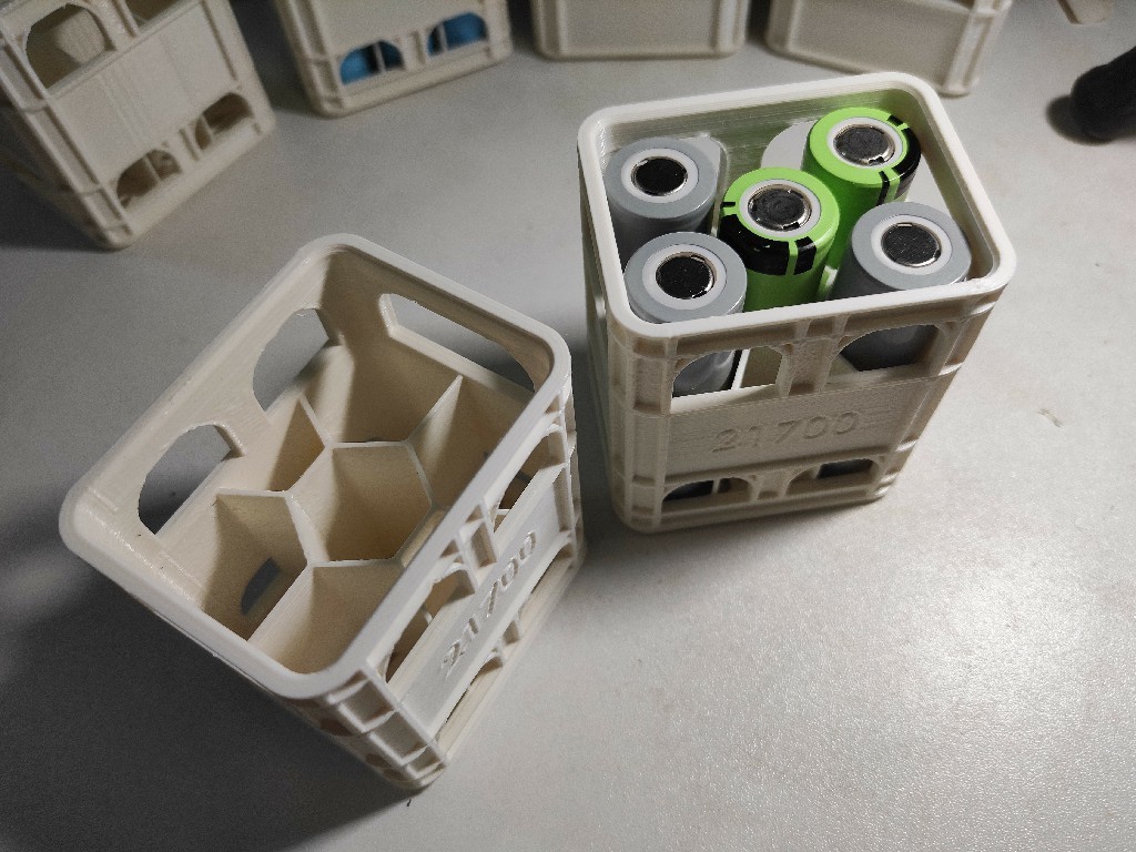 Beer Crate battery holder for 21700