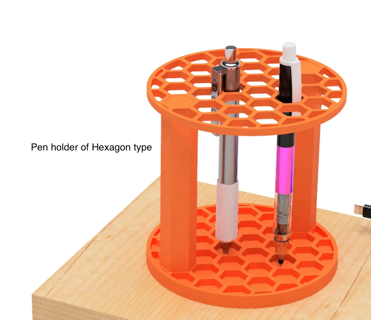 Pen holder of Hexagon type