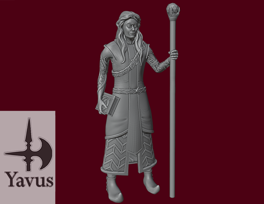 Elven Wizard - Robe, Grimoire and Staff