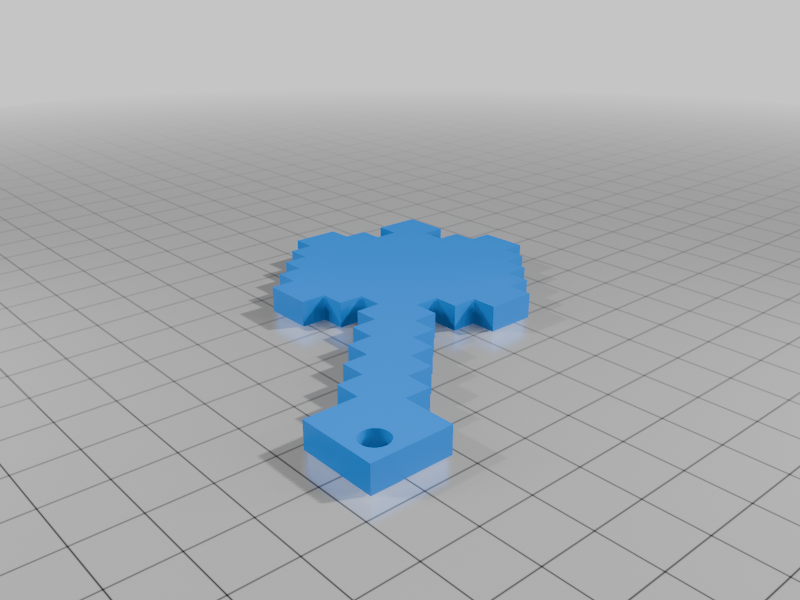 Simple Pixel Minecraft Mace Keychain