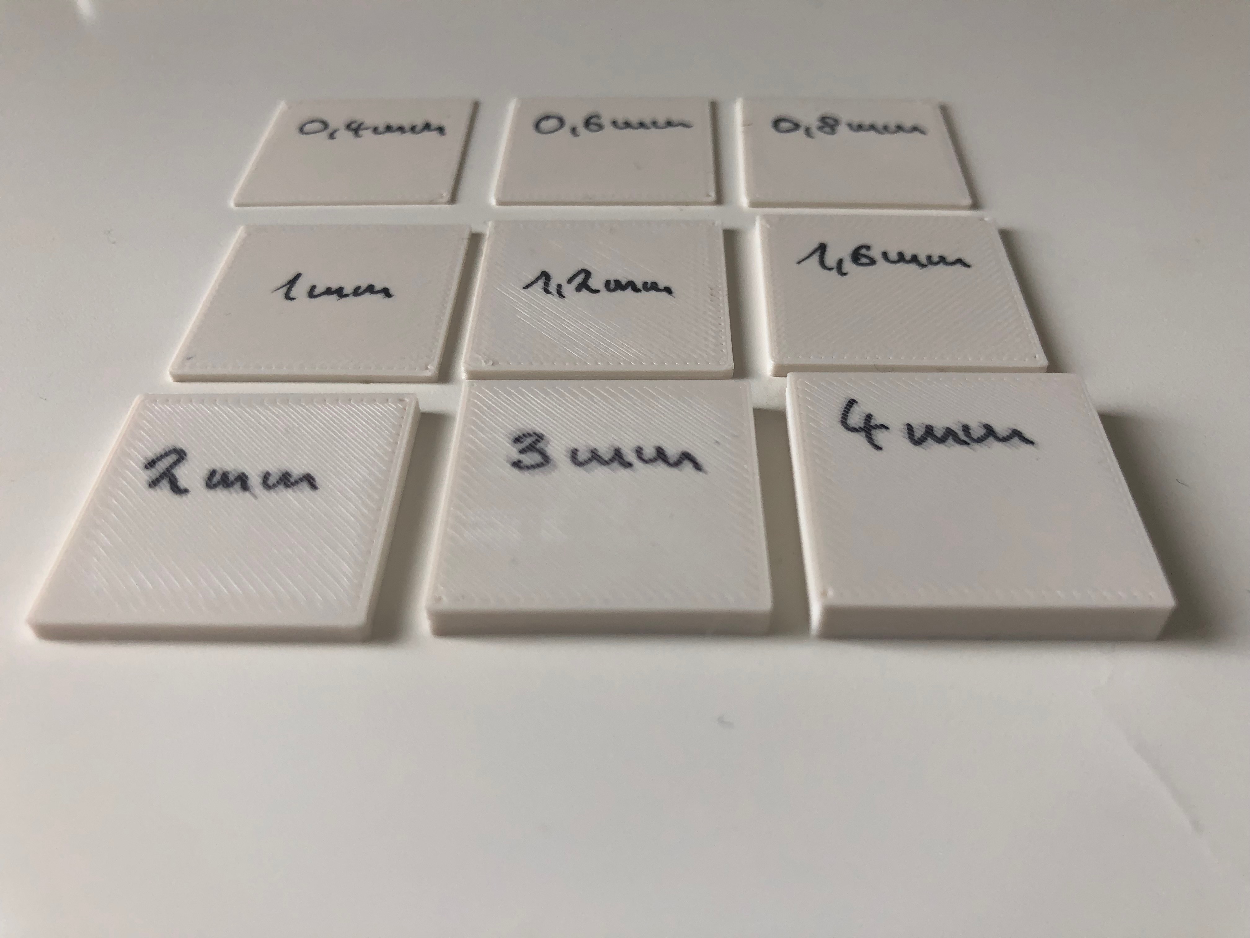 Thickness samples - design help tool