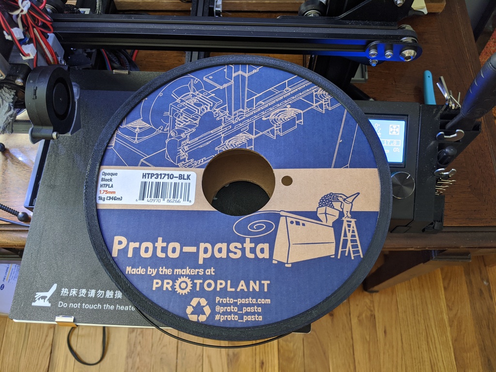 Proto-pasta roller reinforcement