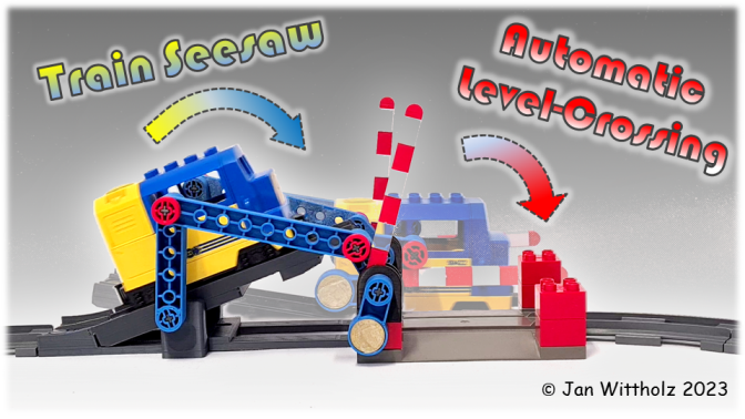 Lego Duplo Train seesaw & automatic crossing gate (Toolo, Technic)