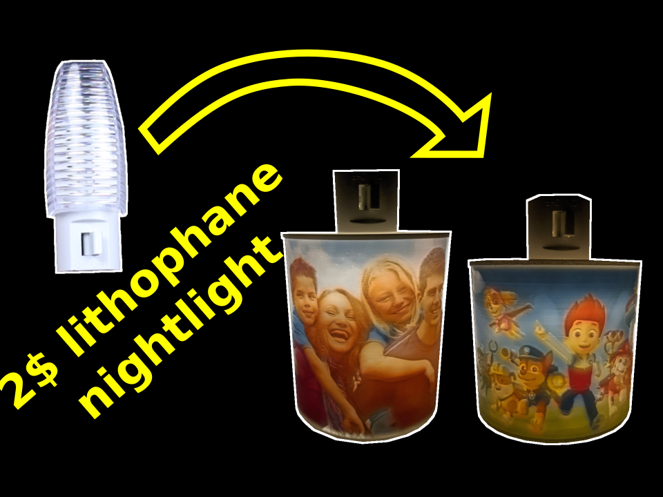 Customisable lithophane night light base