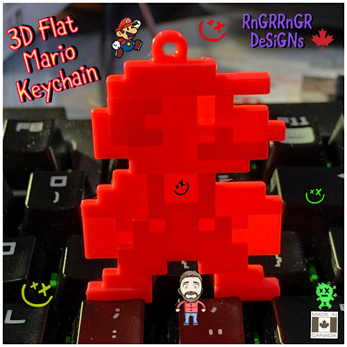 Super Mario Flat 3D Textured Keychain