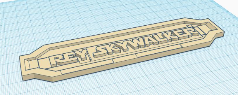 Rey Skywalker Nameplate for lightsaber base