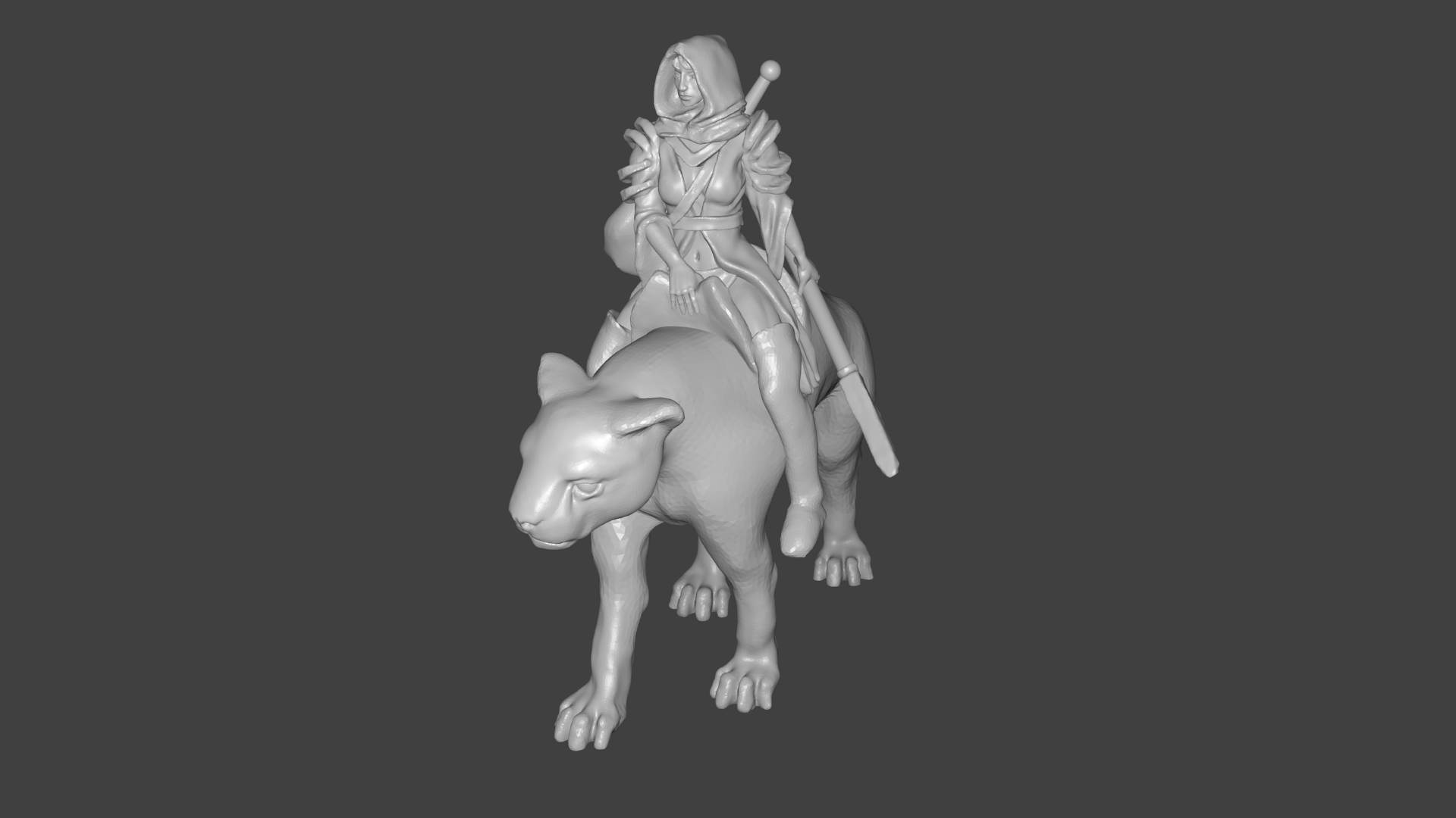 Image of Panther Rider Girl Miniature