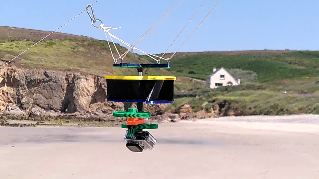  Camera rotation device for kite aerial photography with ugrinsky turbine and aluminium tube