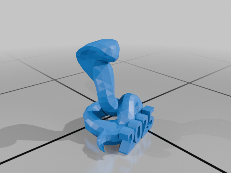 New Year's Eve Snake Keychain (Low poly)