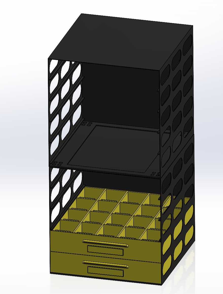 Large Stackable Parts Organizer (Customizable Drawers, Vertical Stacking)