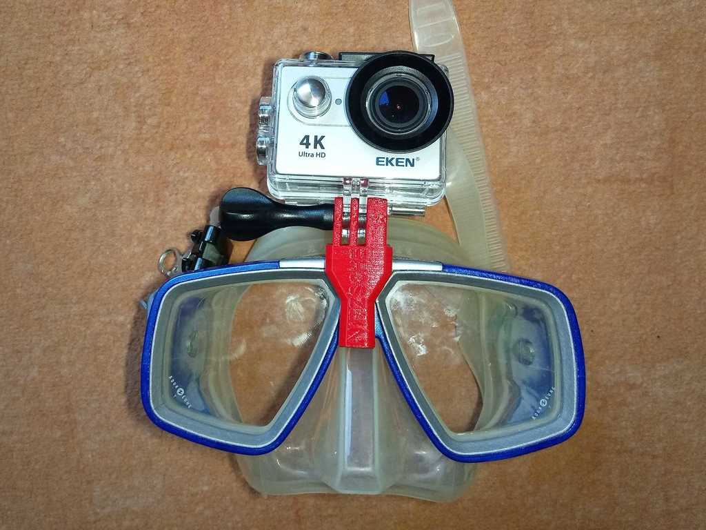 GoPro mount diving mask