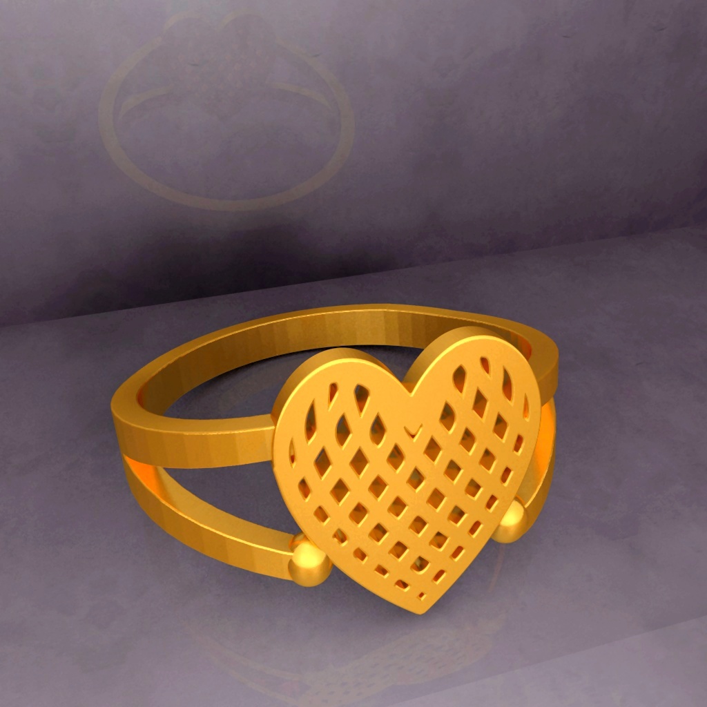 KTFRD01 Heart LOVE Fancy Ring 3D design Jewelry