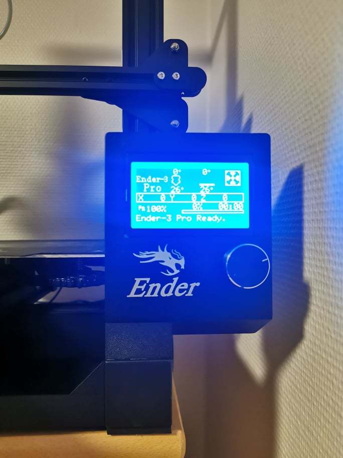 Ender 3 and ender 3 pro vertical screen mount v2
