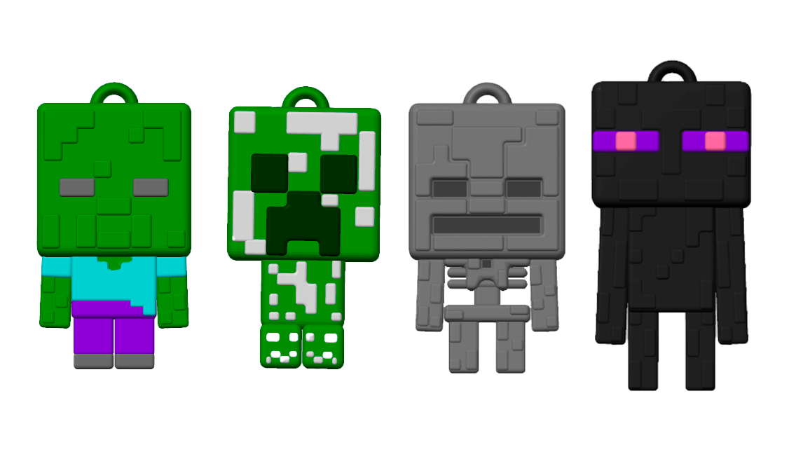 Minecraft Mobs Keychain Set (AMS / Multicolor)