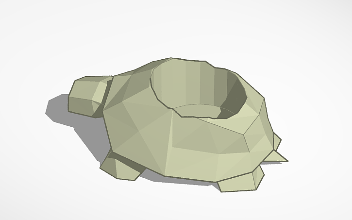 low poly turtle pot