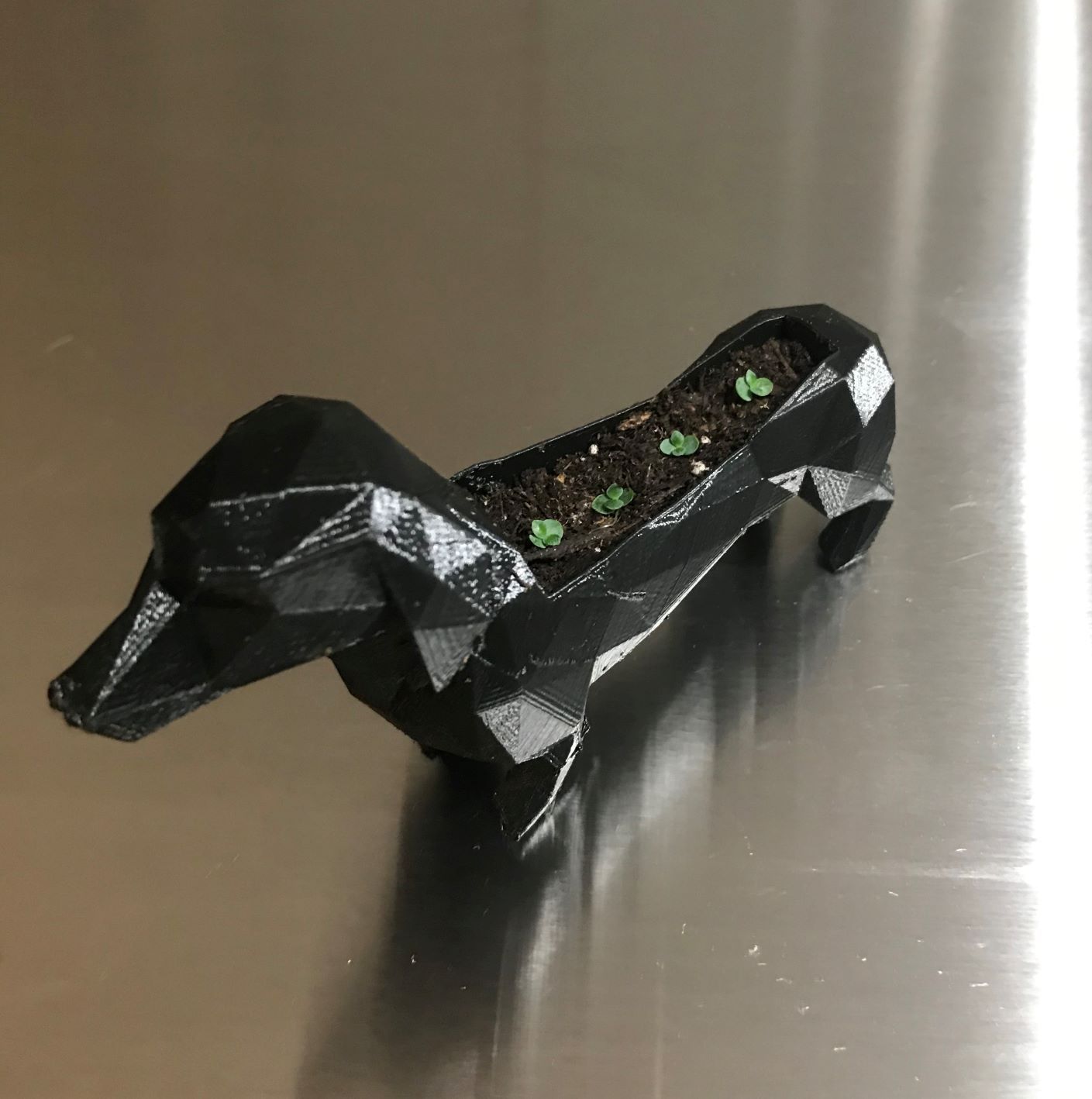 Dachshund Low-Poly Planter