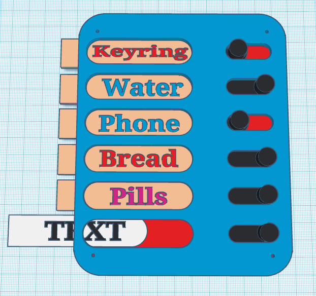 Things or task reminder with sliders