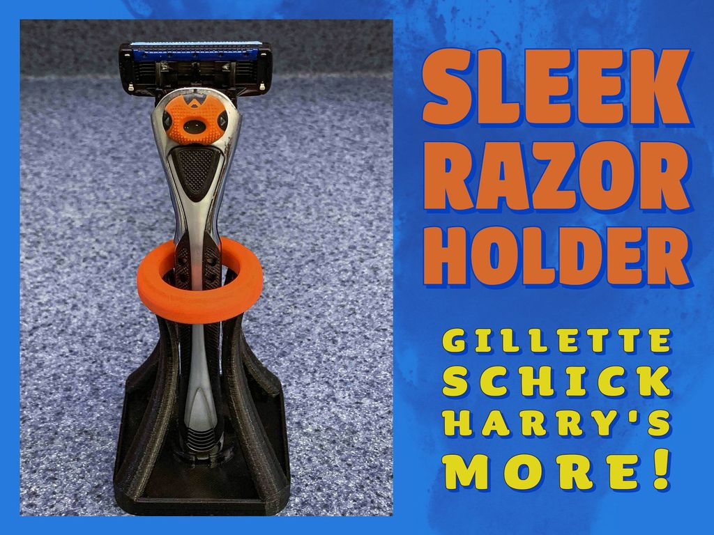 Sleek Razor Holder - Holds Gillette and Most Popular Brands