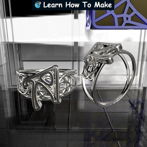 Personalised Celtic Knot Angled Twin Ring