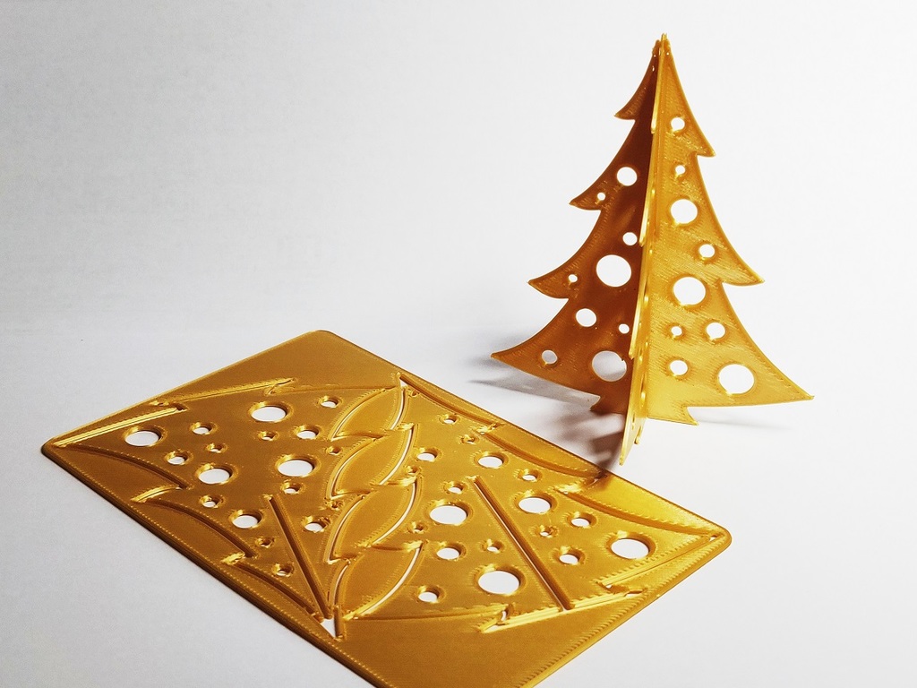 Christmas tree punch out card
