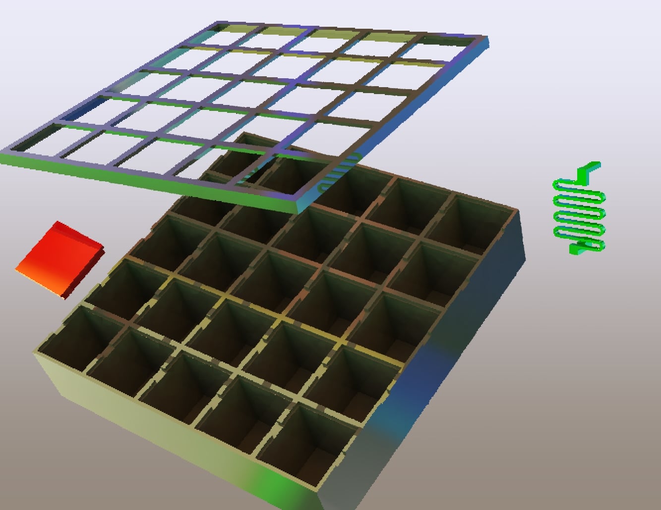 Electronics Components Organizer Box - 5x5 Grid with Clip Lid