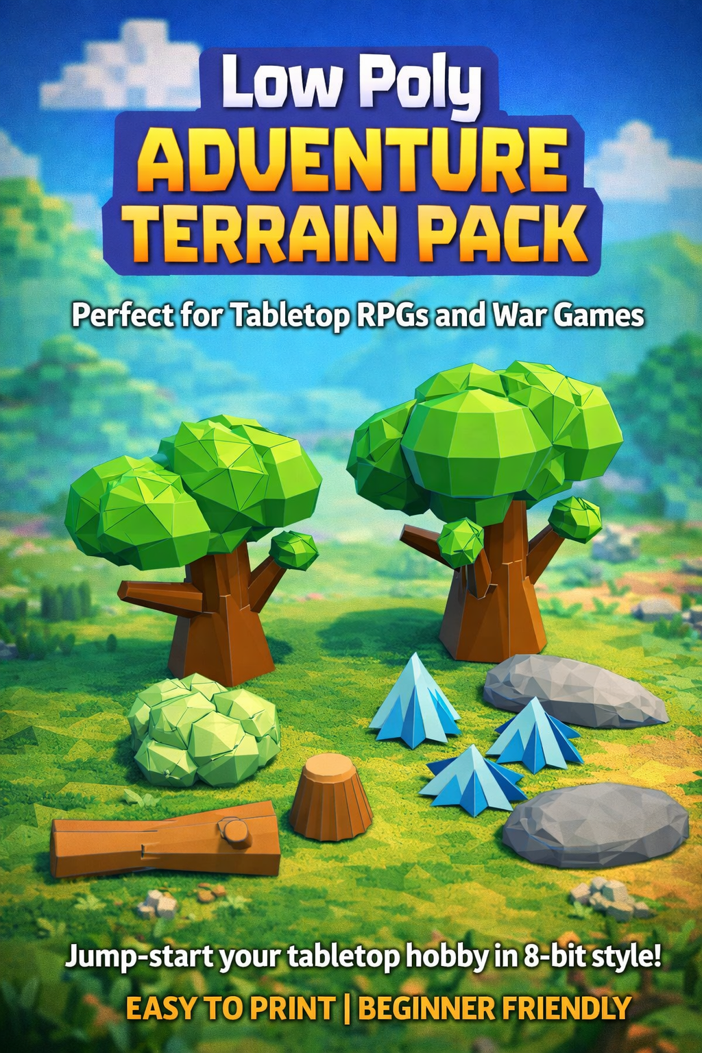 8 Bit Terrain Pack - Low Poly Tabletop Terrain Pack