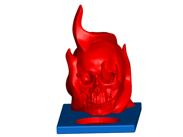 Flaming Skull Tealight Candle Holder