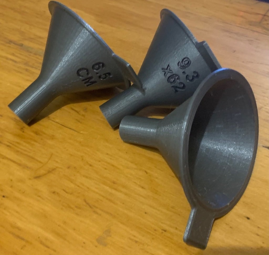 Caliber Specific Reloading Funnels (with parametric Fusion model)