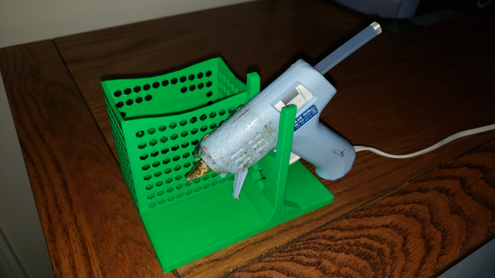 Hot Glue Gun Holder with Basket