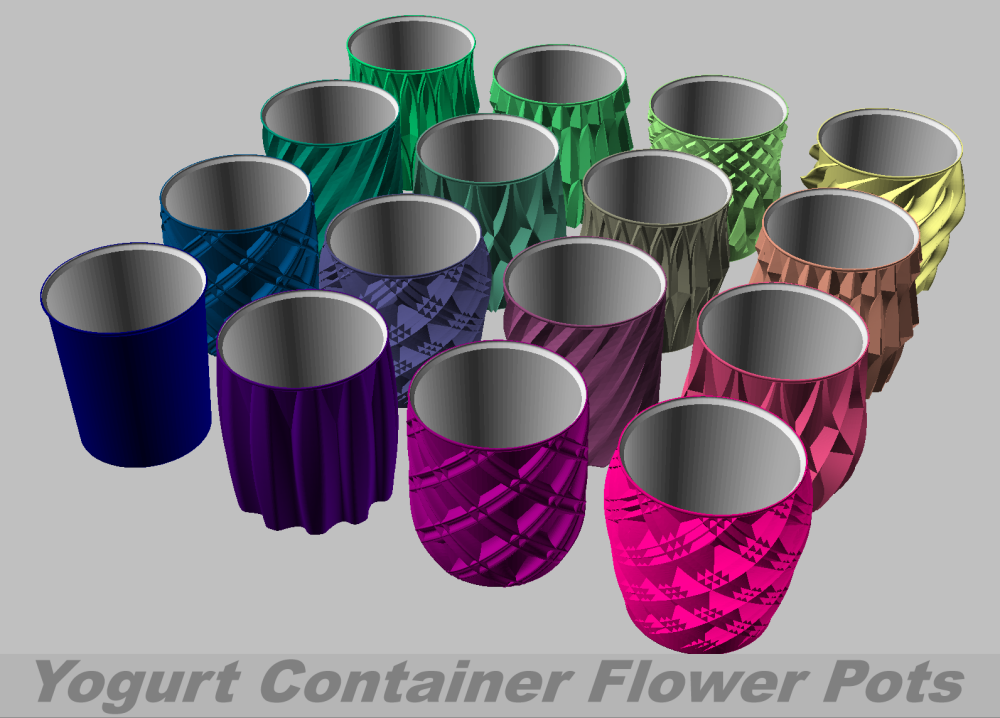 Upcycled 32oz Yogurt Container Flower Pots