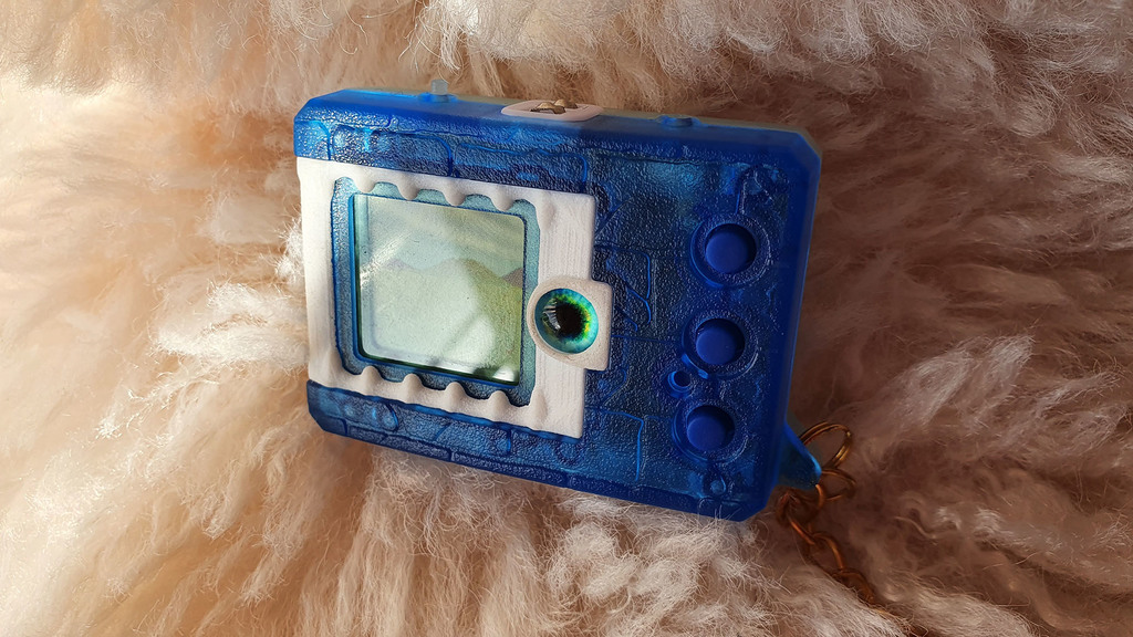 Digimon vpet 20th Anniversary screen bezel Redesign 'with teeth'