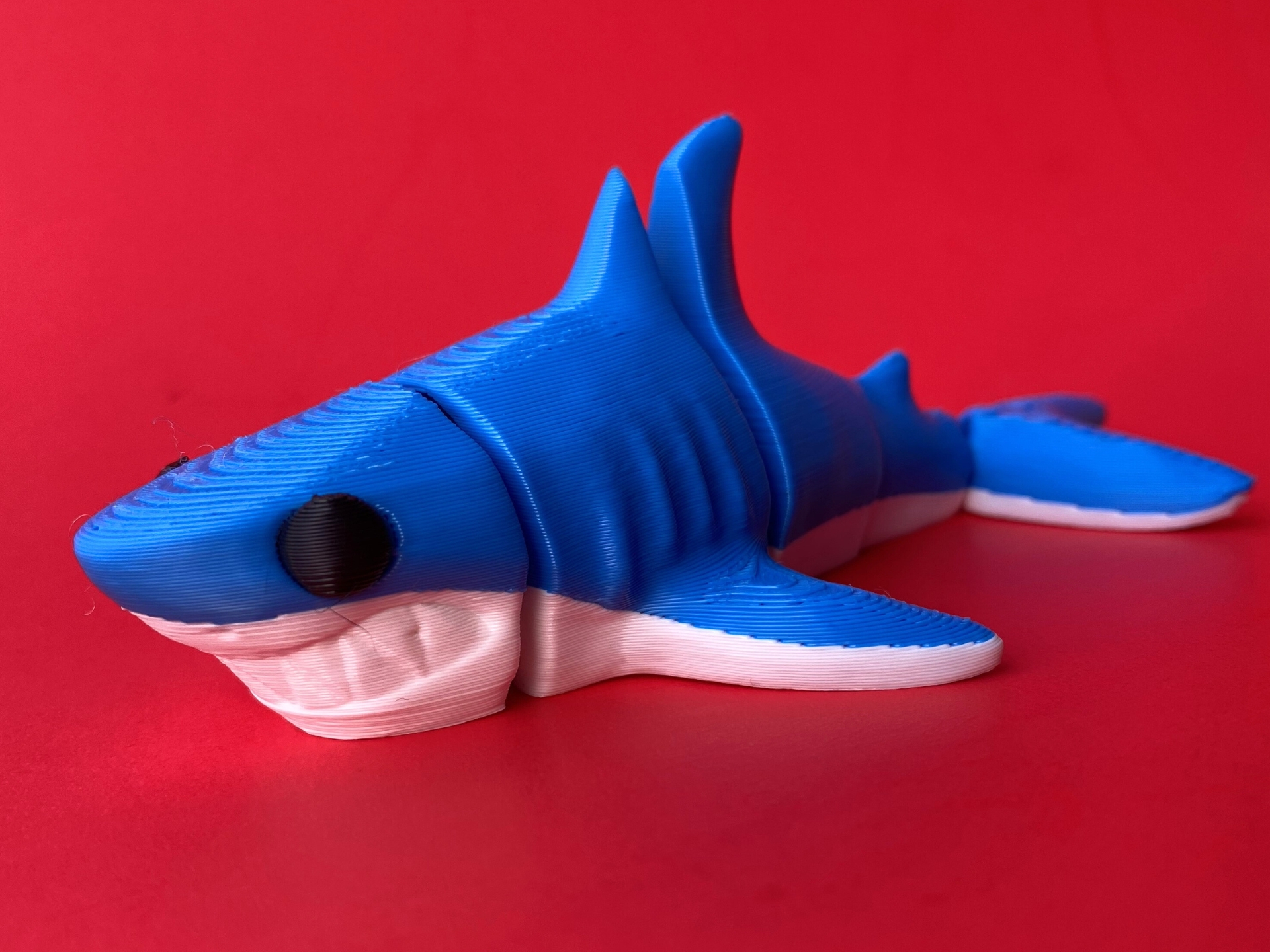 Articulated Shark, Happy Flexi Fish Toy Multicolor 3MF, Singlecolor STL