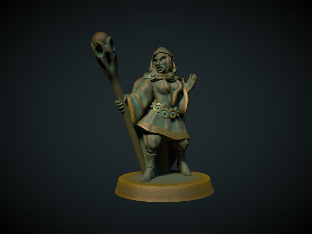 Female Elf Mage 28mm (No supports needed)