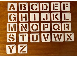 Stencil Letter Set 3D model