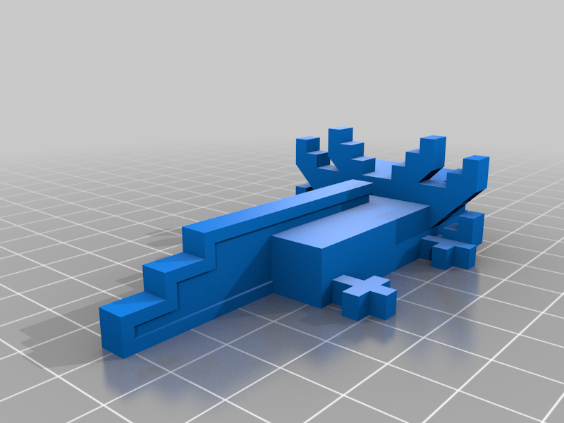cute mini print in place Minecraft axolotl