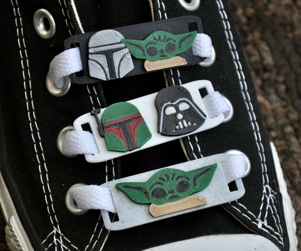 Star Wars Shoelace Charms - Darth Vader, Boba Fett, Baby Yoda, and Mandalorian