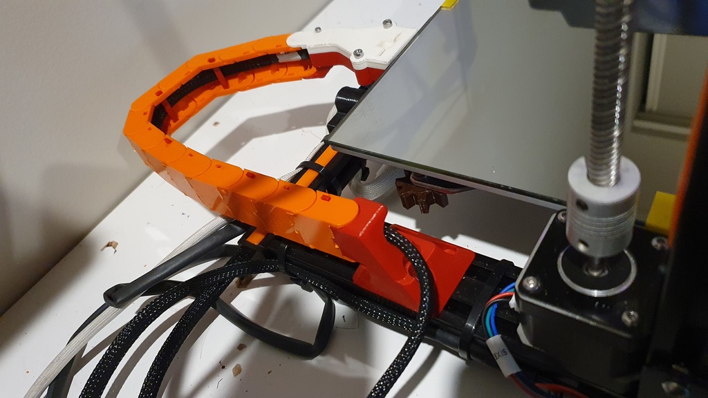 Anet E12 Bed cable support with chain - remix