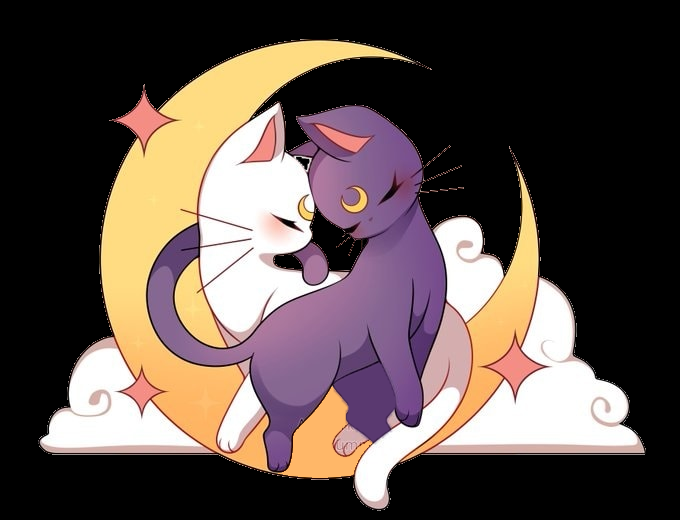 Luna and Artemis 2D Hug