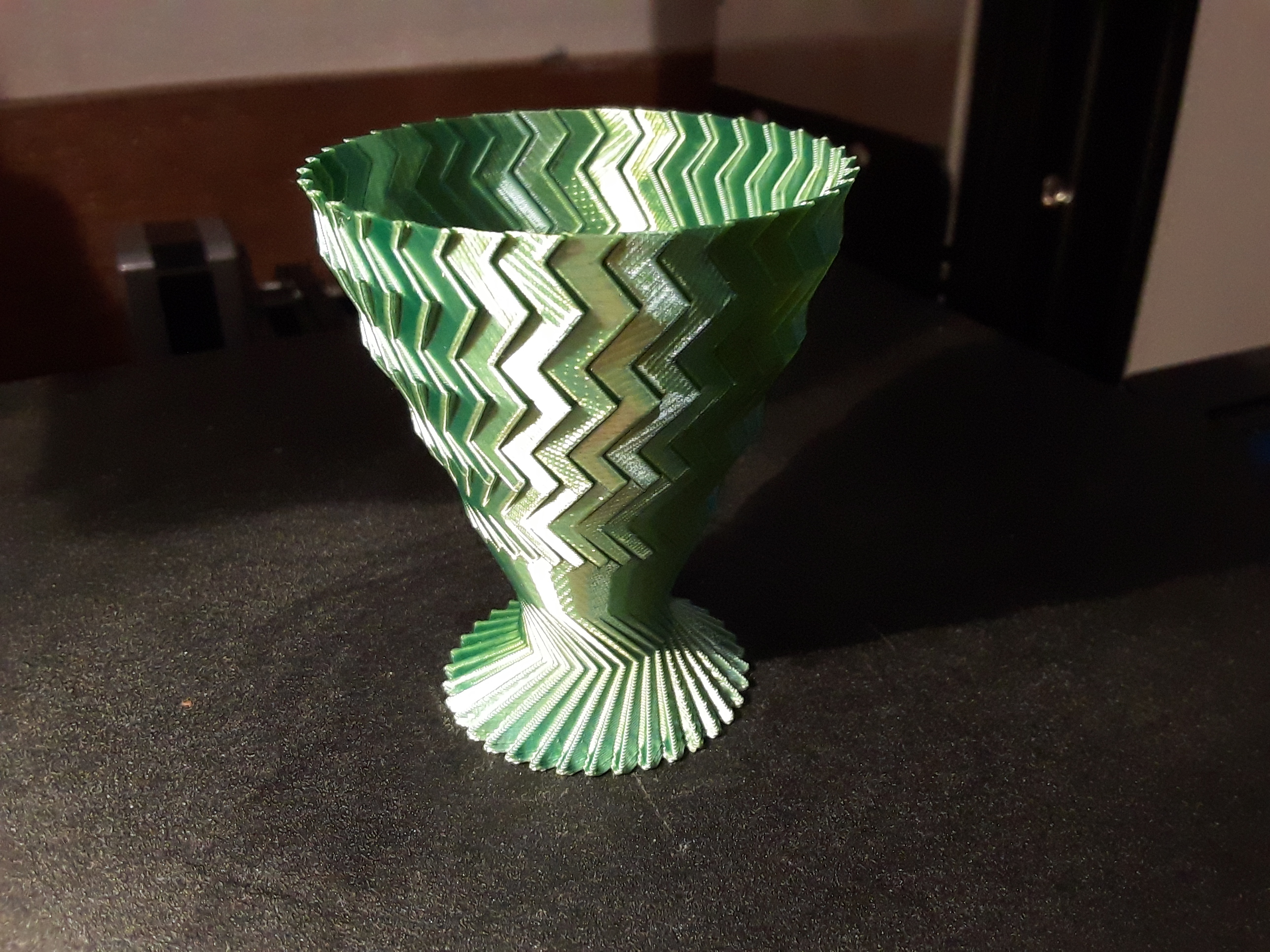 Fluted geometric vase