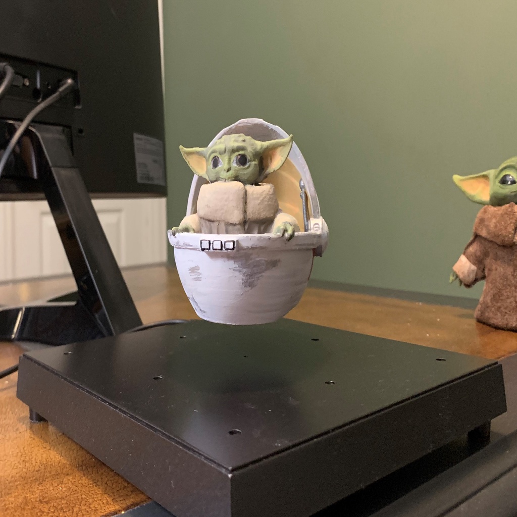 Levitating Baby Yoda in Pod