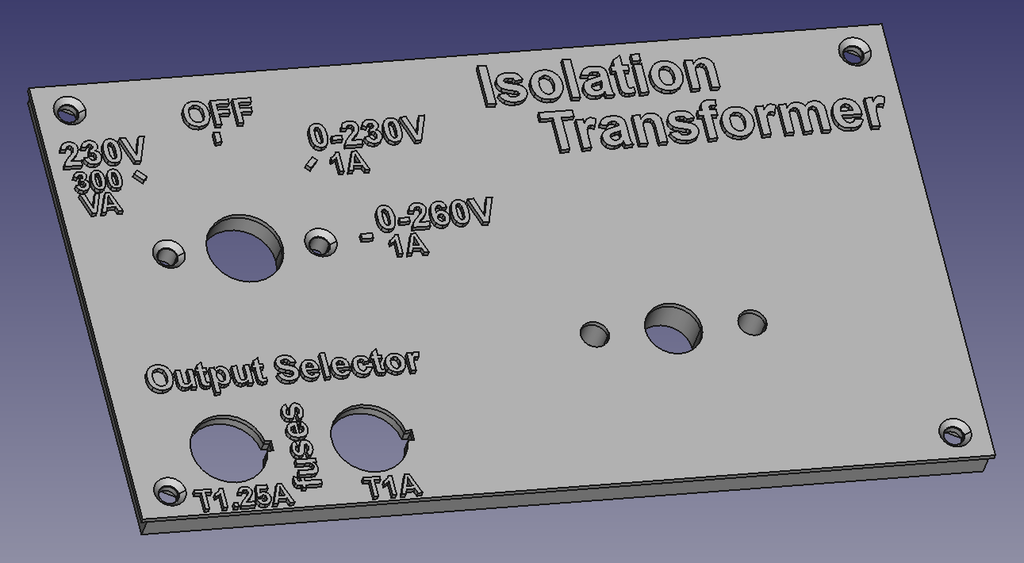 Frontpanel for Isolation transformer