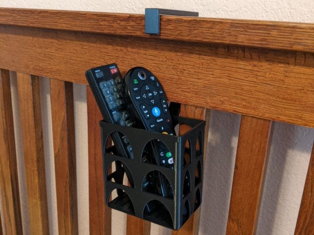 Remote Basket with Headboard Bracket
