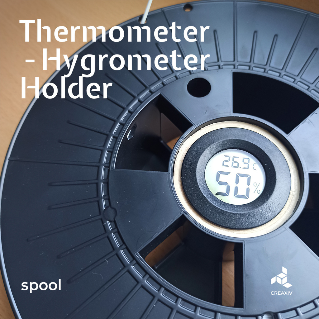 Thermometer hygrometer holder ( for filament spool )