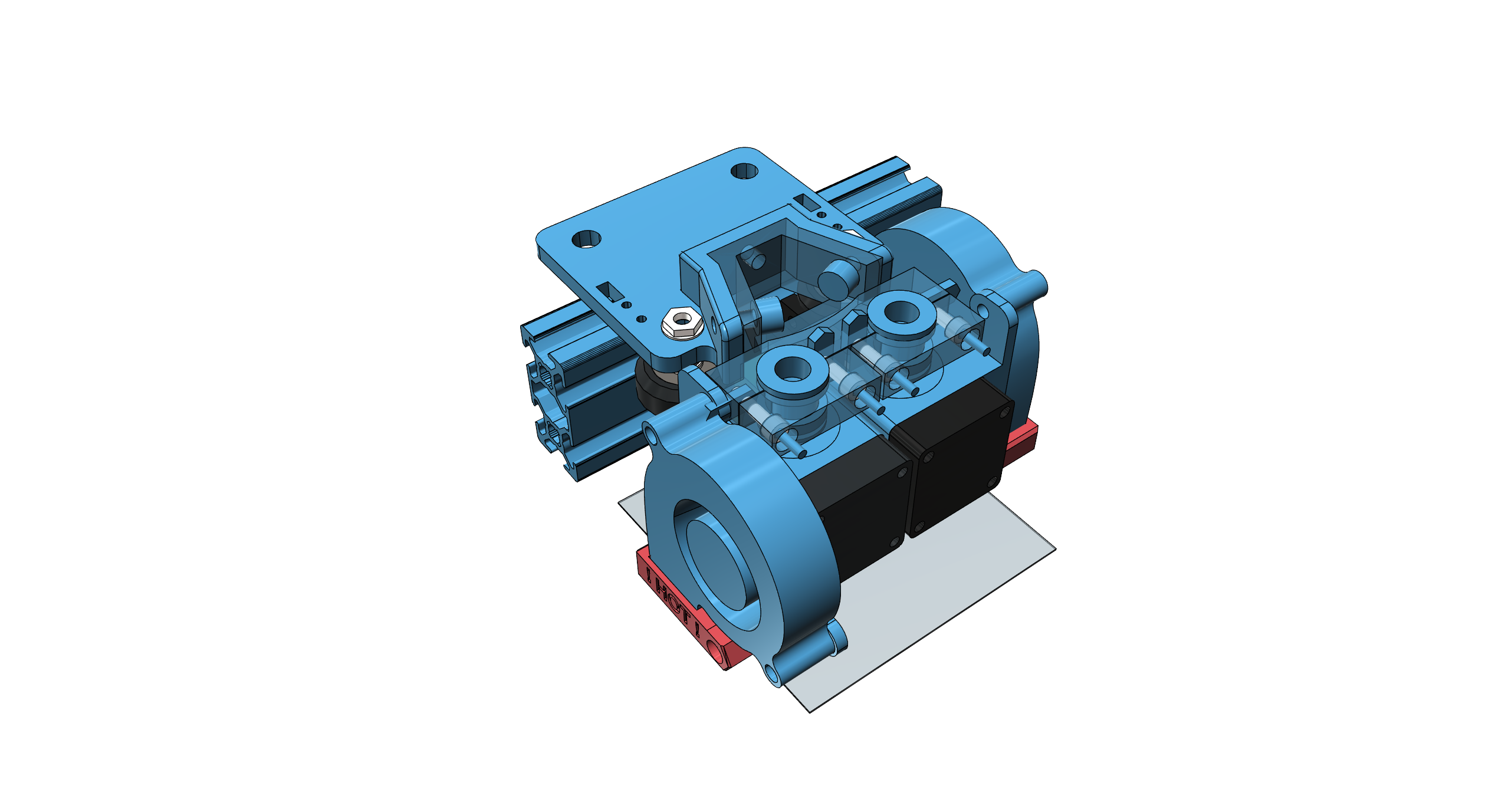 Tevo Tarantula modular x-carriage for e3d dual chimera or dual or single e3d V6 with integrated fan