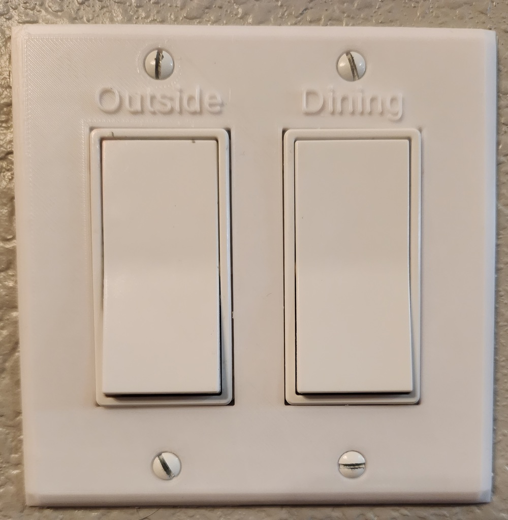 2 Gang Wall Switch Plate Outside/Dining