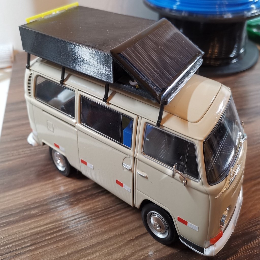 Vanlife VW T2 with roof rack and interior (model)