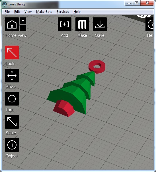 Miniature Xmas Tree in Red and Green