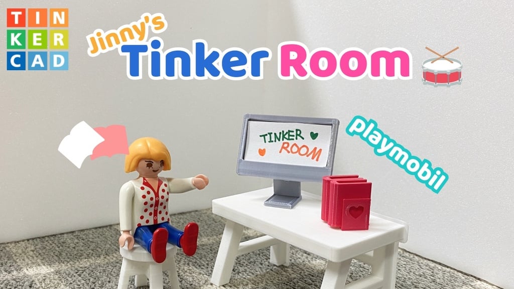 Miniature Book & stand for Playmobil with Tinkercad