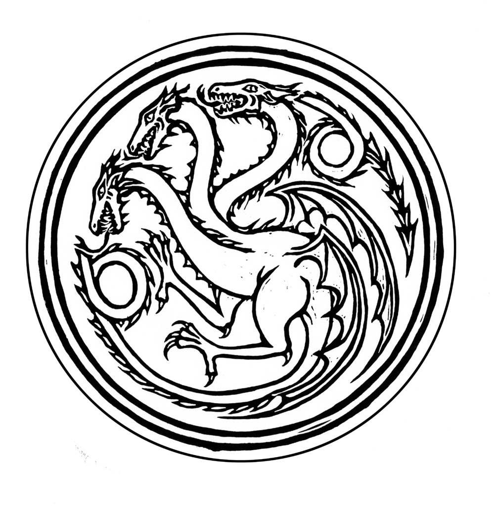 three headed targaryen dragon logo