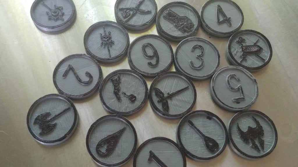 DND Class Tokens for 1in Battle Grid